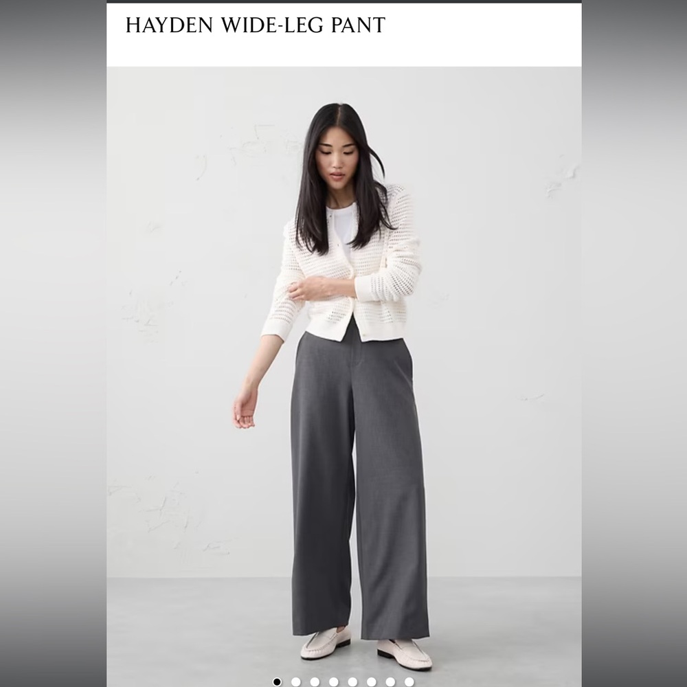 Banana Republic Factory charcoal gray Wide-Leg Trousers